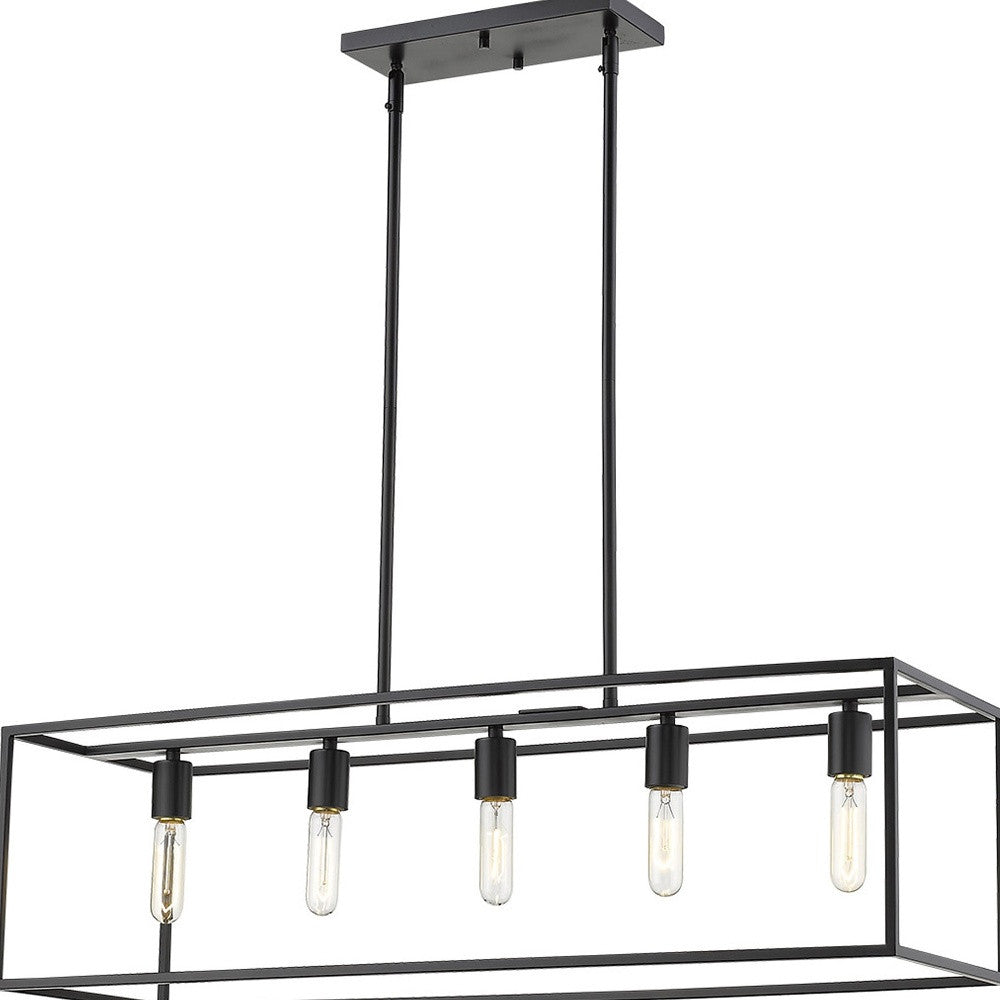 Black Metal Five Light Dimmable Ceiling Light