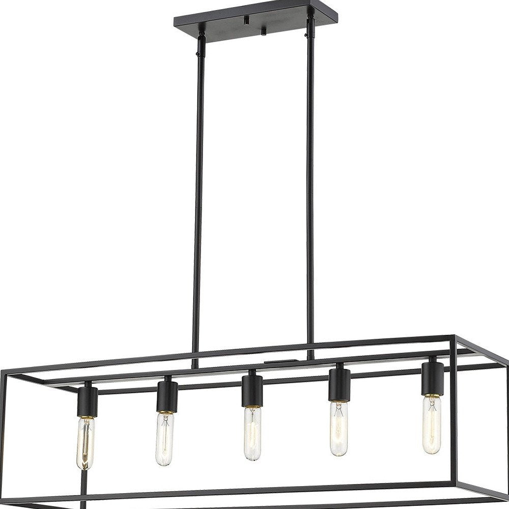 Black Metal Five Light Dimmable Ceiling Light