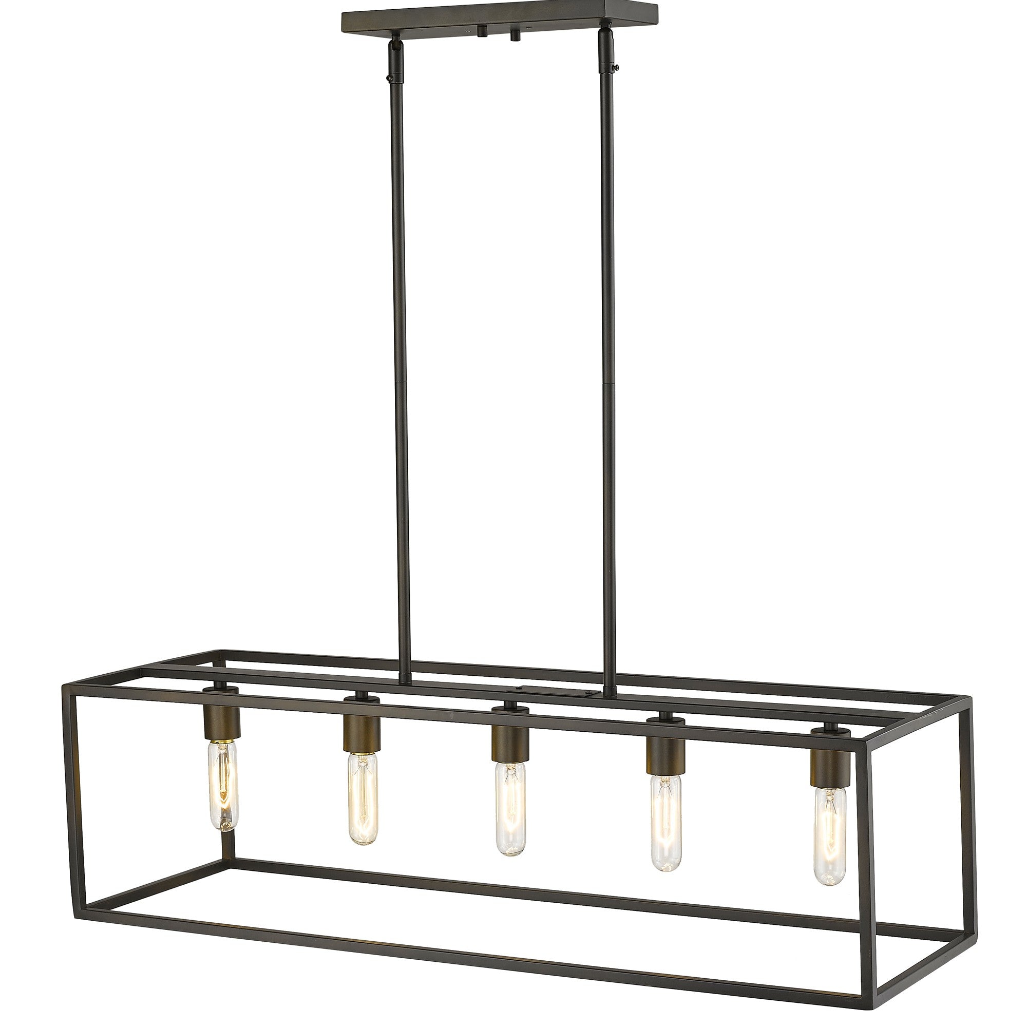 Black Metal Five Light Dimmable Ceiling Light