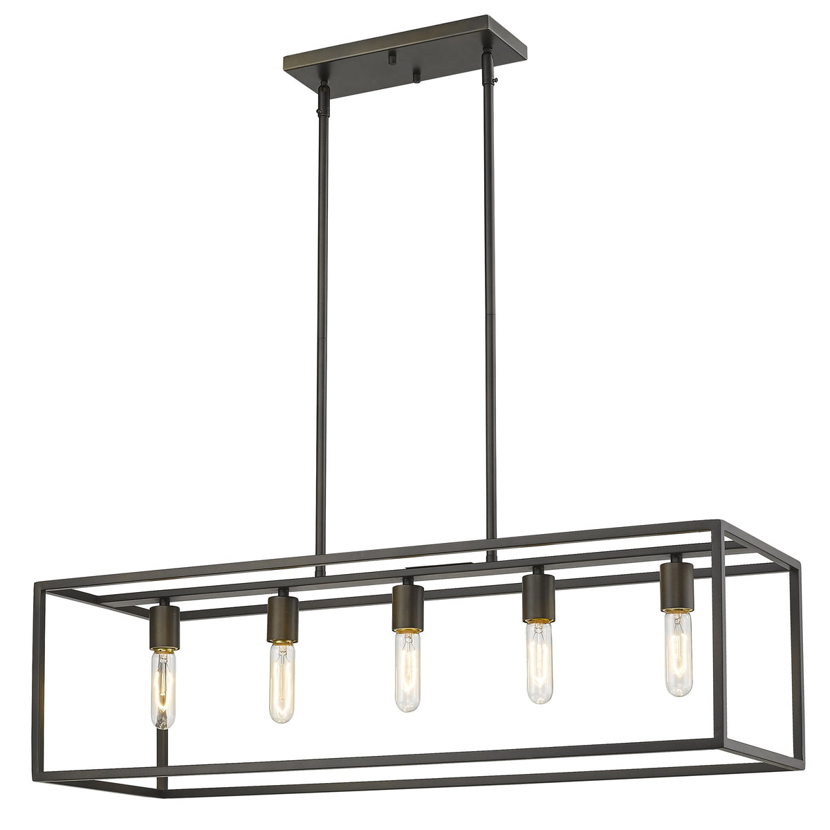 Black Metal Five Light Dimmable Ceiling Light