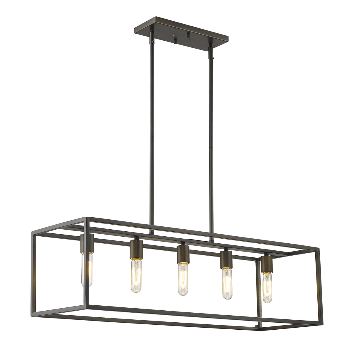 Black Metal Five Light Dimmable Ceiling Light