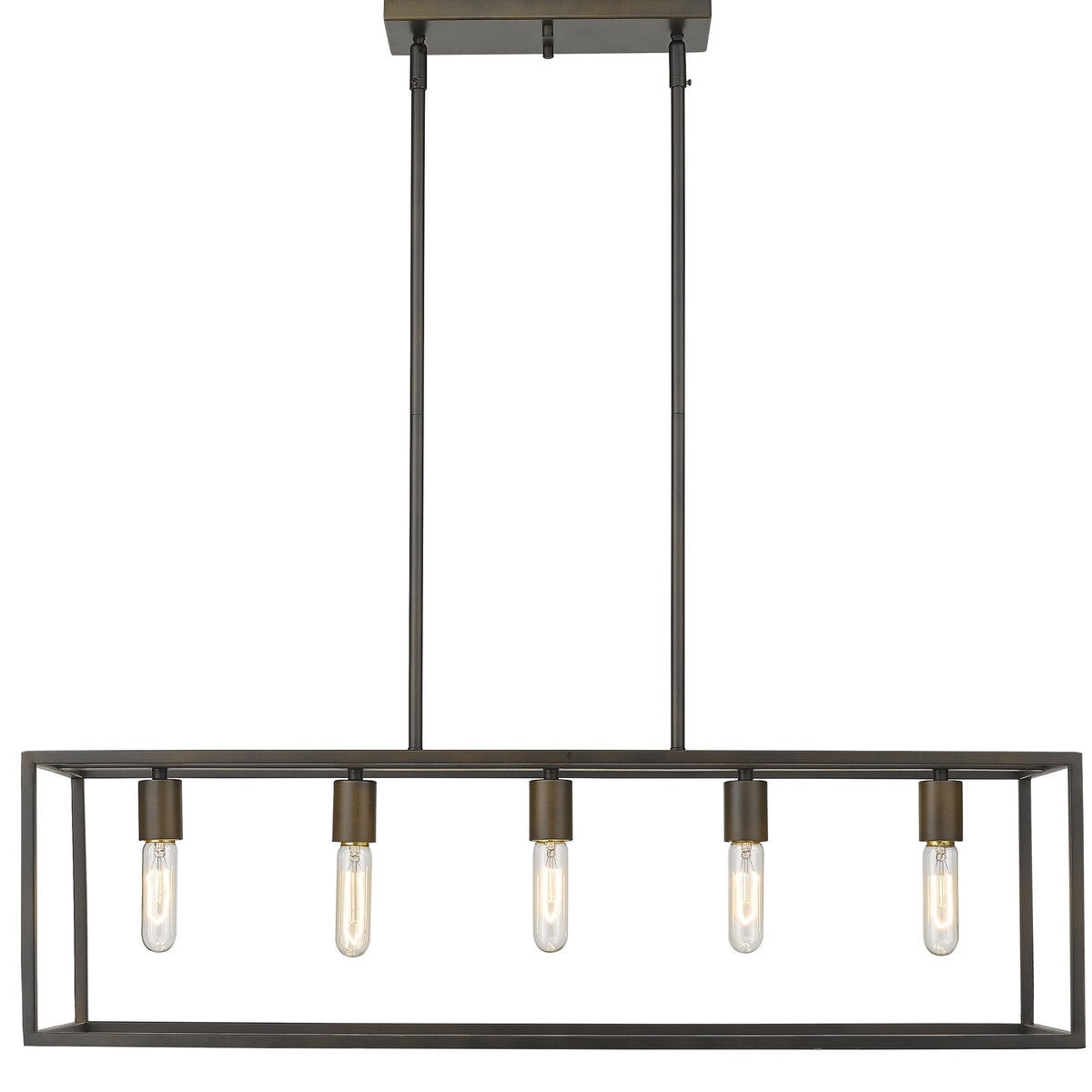 Black Metal Five Light Dimmable Ceiling Light