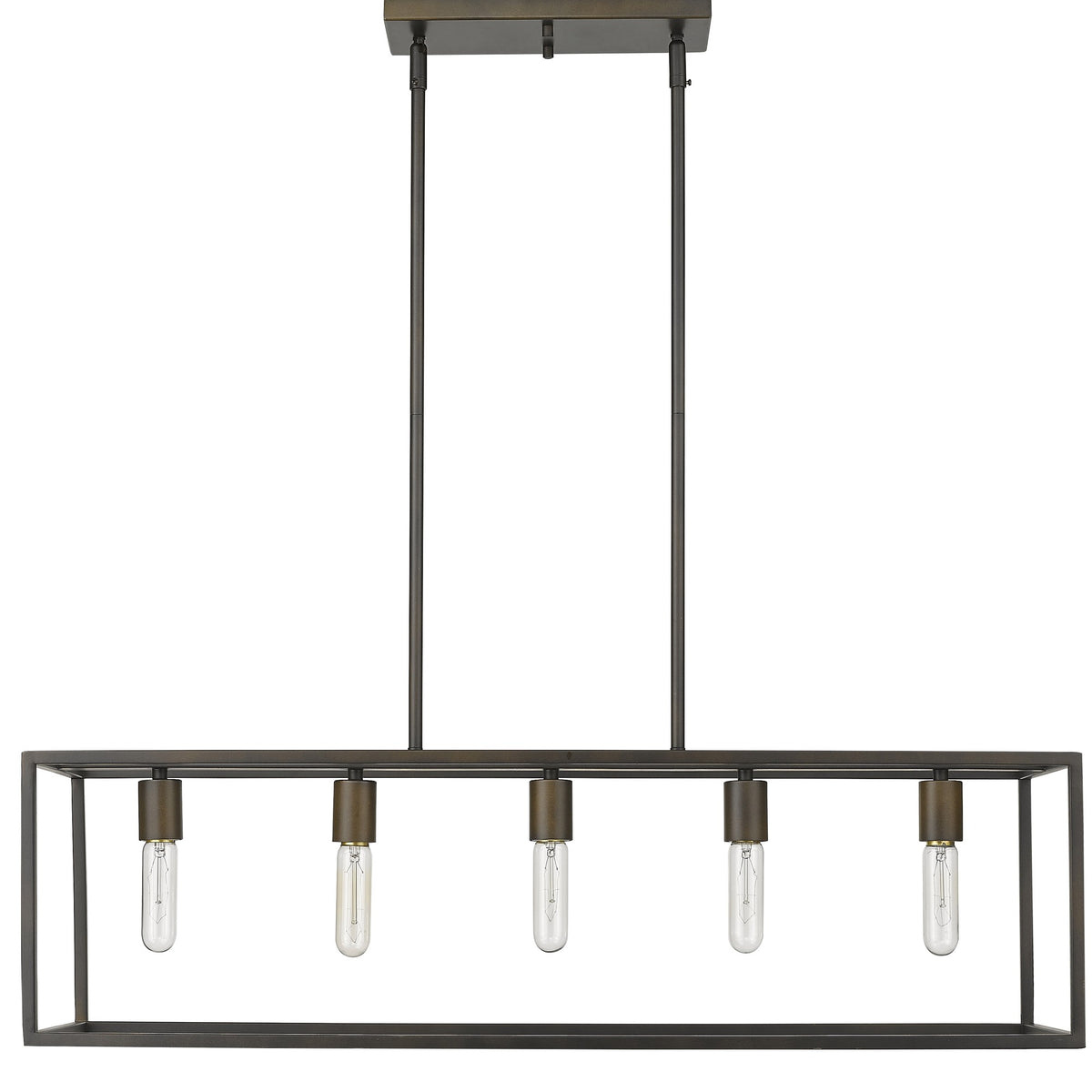 Black Metal Five Light Dimmable Ceiling Light