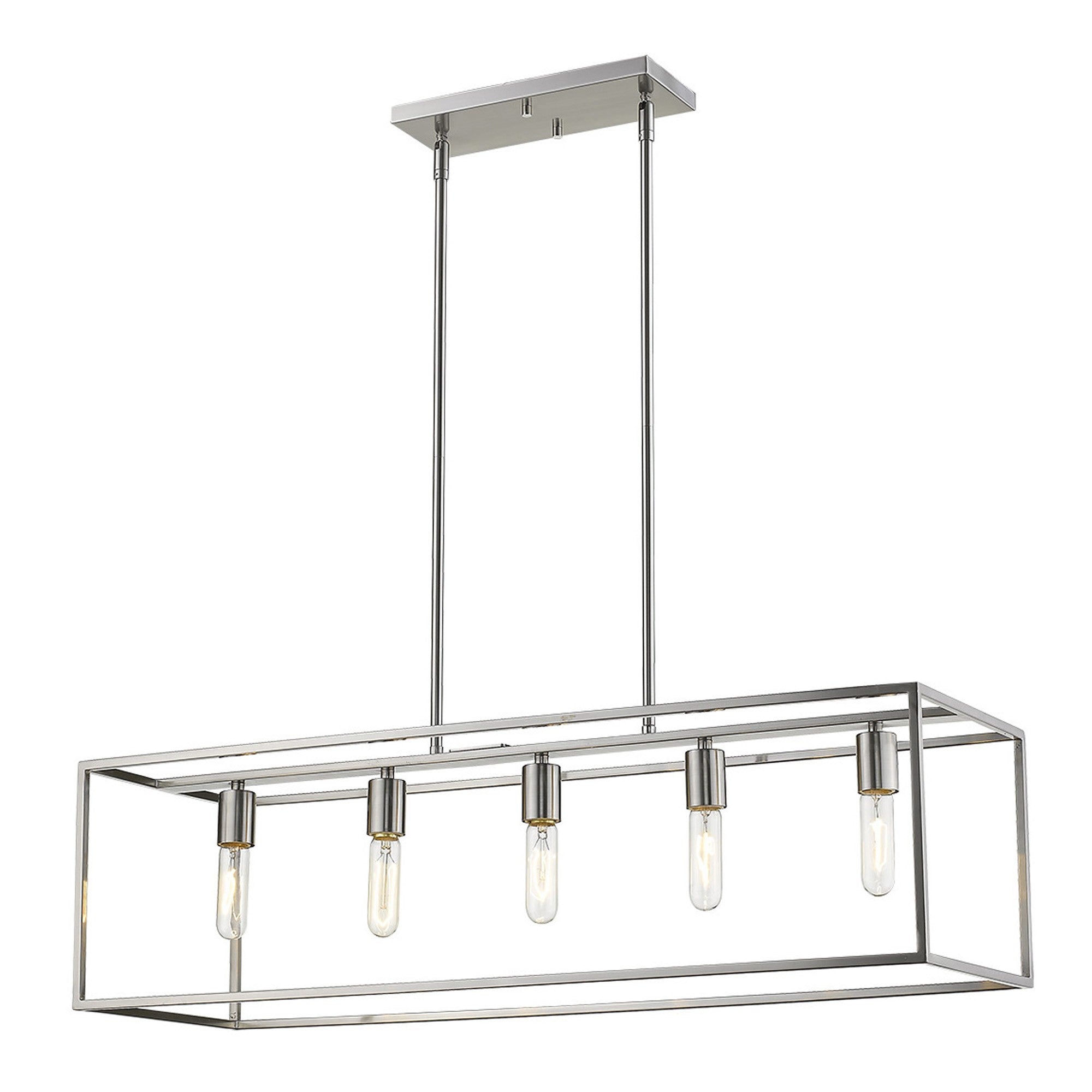 Silver Metal Five Light Dimmable Ceiling Light