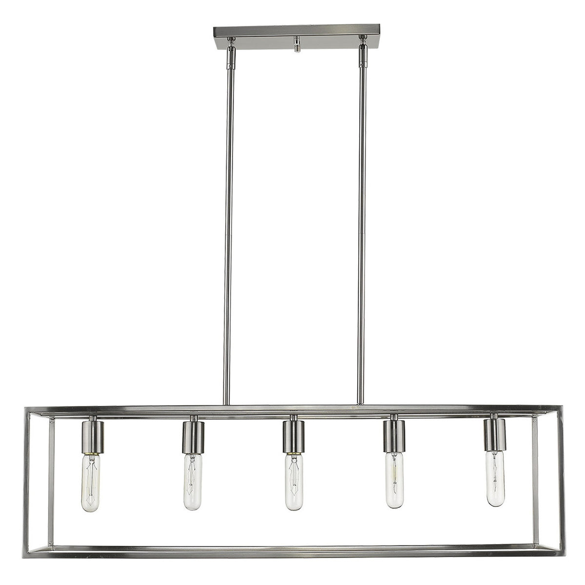 Silver Metal Five Light Dimmable Ceiling Light