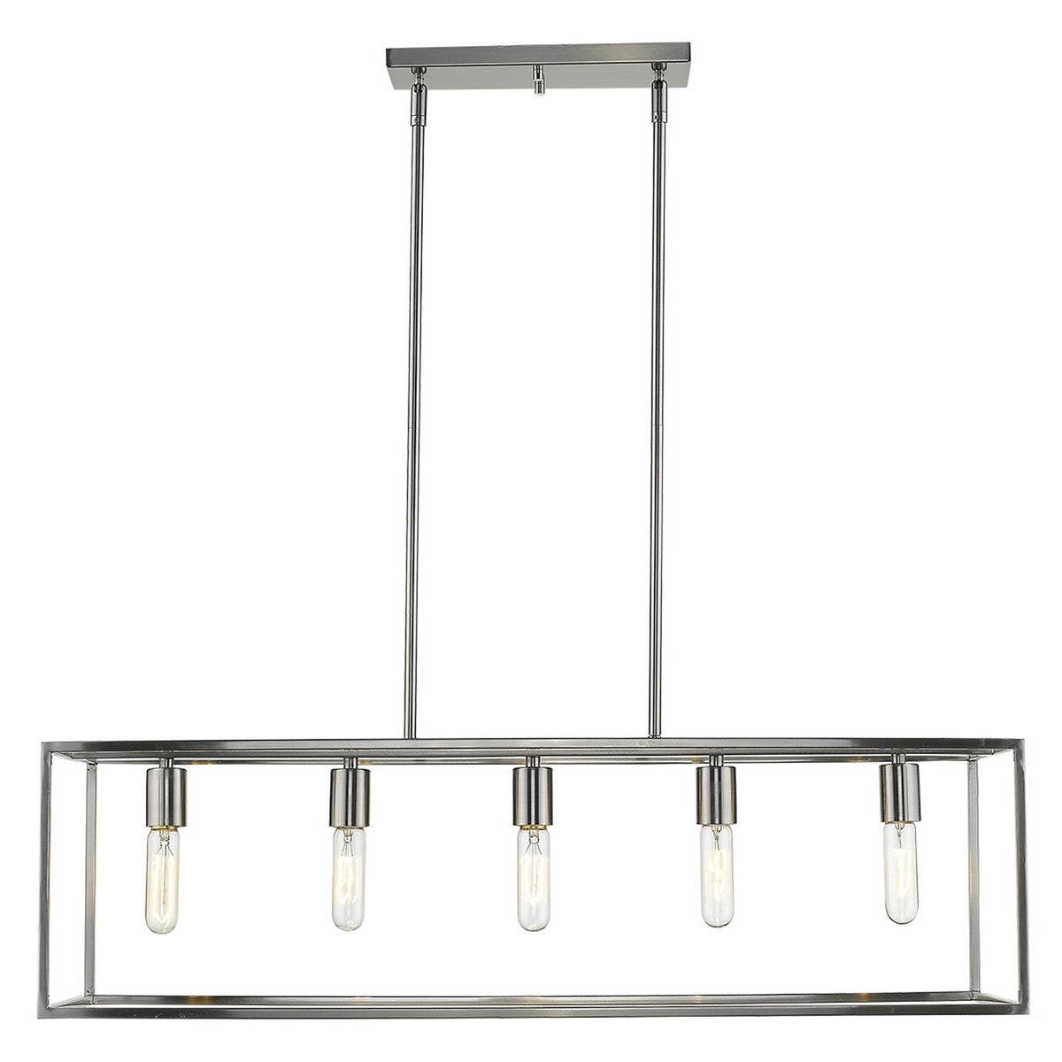 Silver Metal Five Light Dimmable Ceiling Light