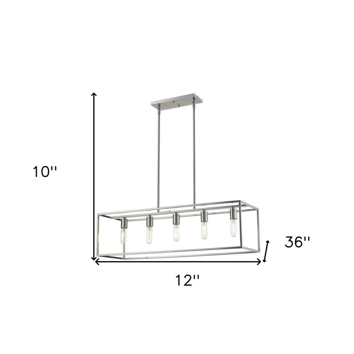 Silver Metal Five Light Dimmable Ceiling Light