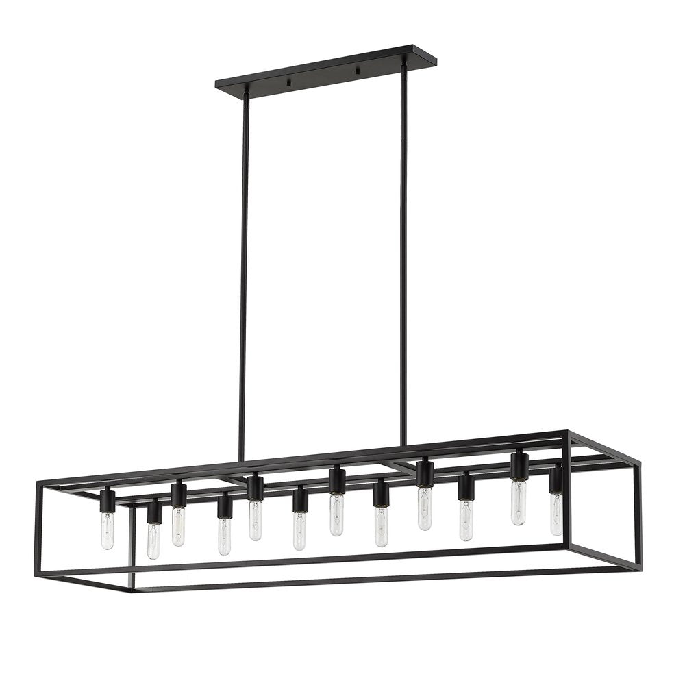 Black Metal Twelve Light Dimmable Ceiling Light