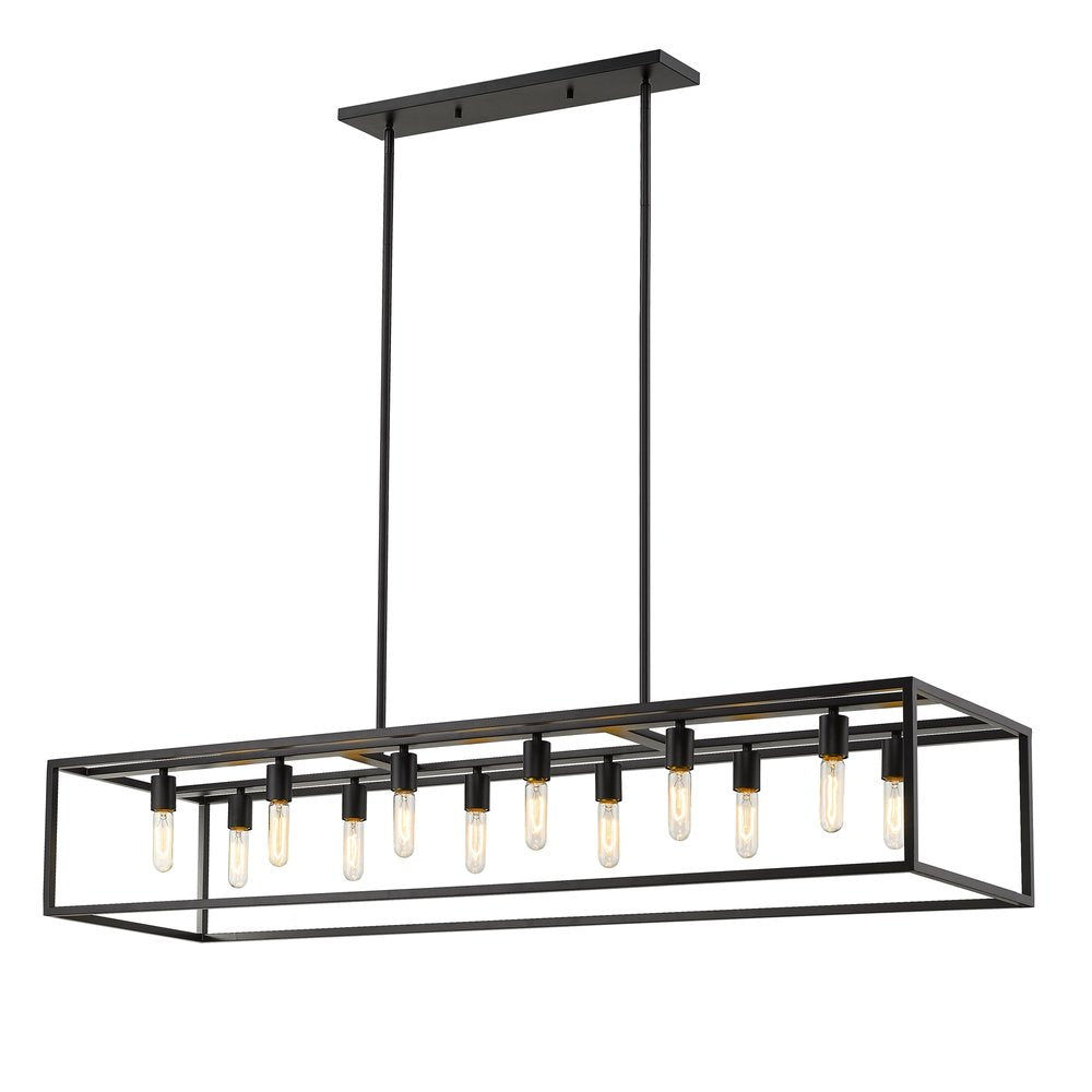Black Metal Twelve Light Dimmable Ceiling Light