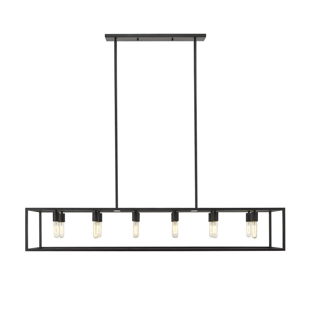 Black Metal Twelve Light Dimmable Ceiling Light