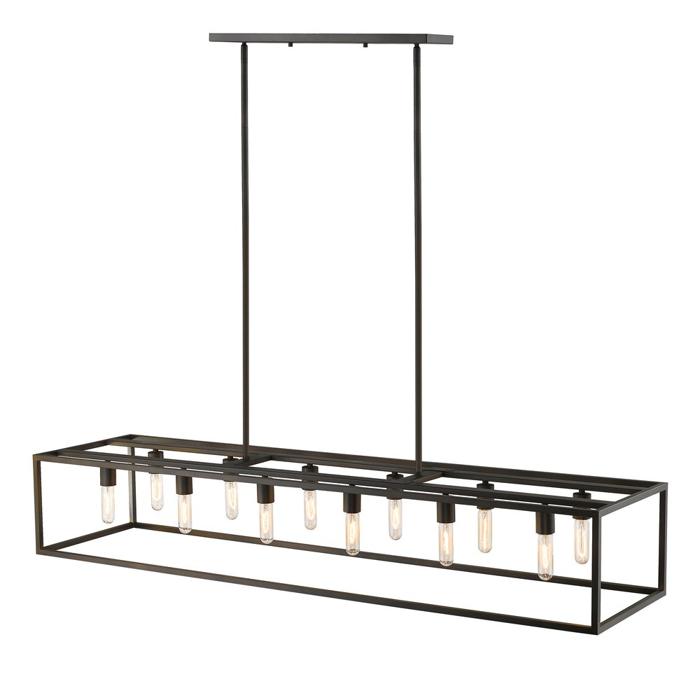 Black Metal Twelve Light Dimmable Ceiling Light
