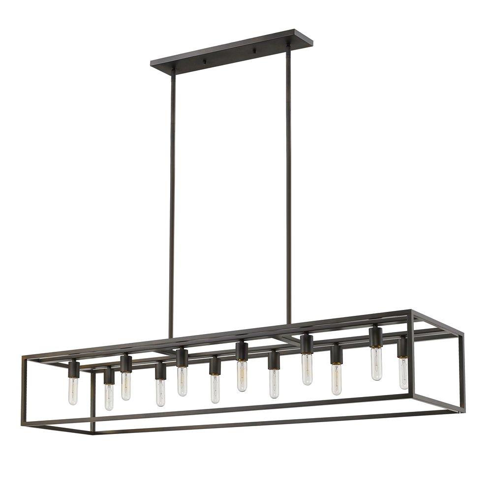 Black Metal Twelve Light Dimmable Ceiling Light