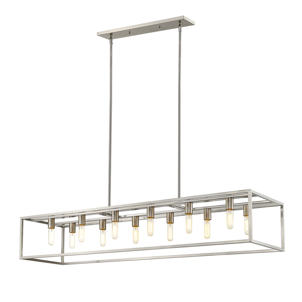 Silver Metal Twelve Light Dimmable Ceiling Light