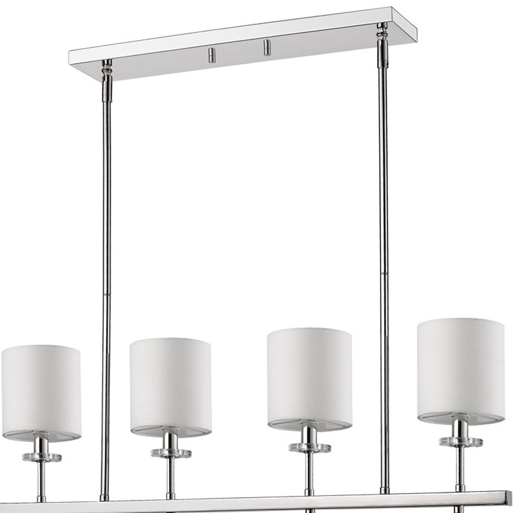 White Metal Four Light Dimmable Ceiling Light With White Shades