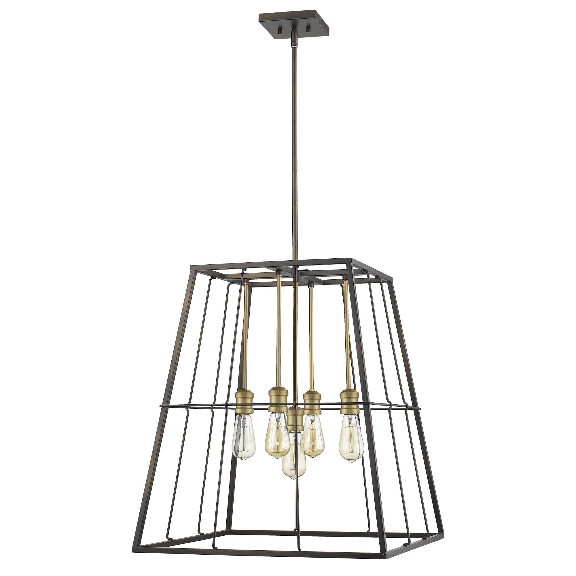 Bronze Metal Five Light Dimmable Ceiling Light