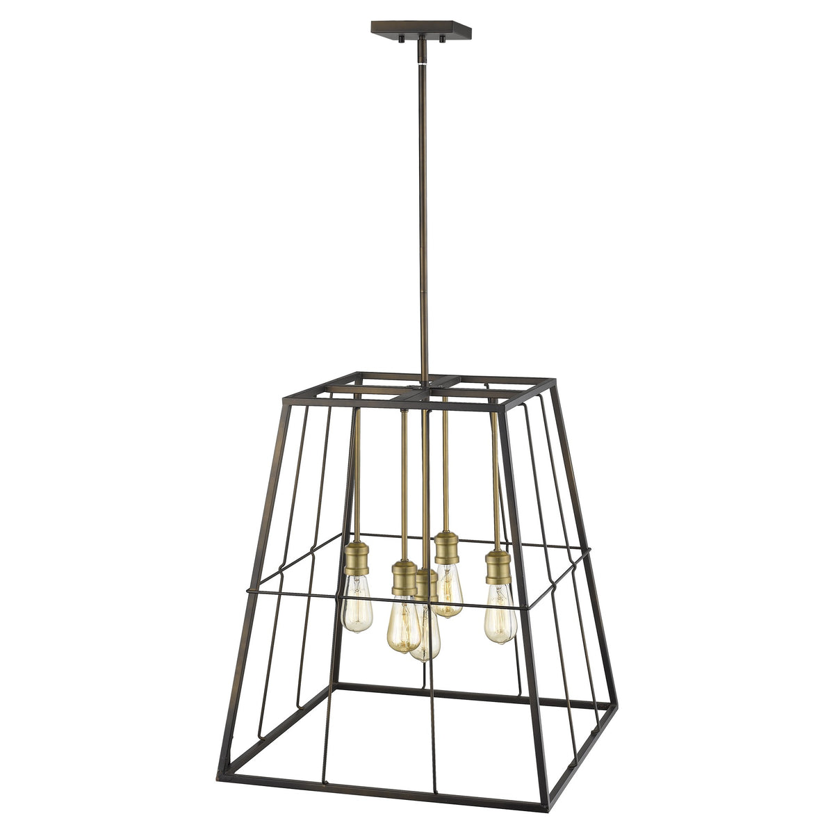 Bronze Metal Five Light Dimmable Ceiling Light