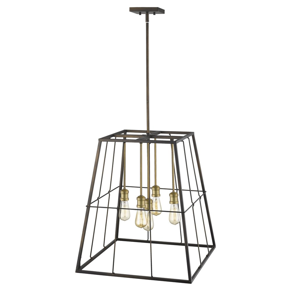 Bronze Metal Five Light Dimmable Ceiling Light