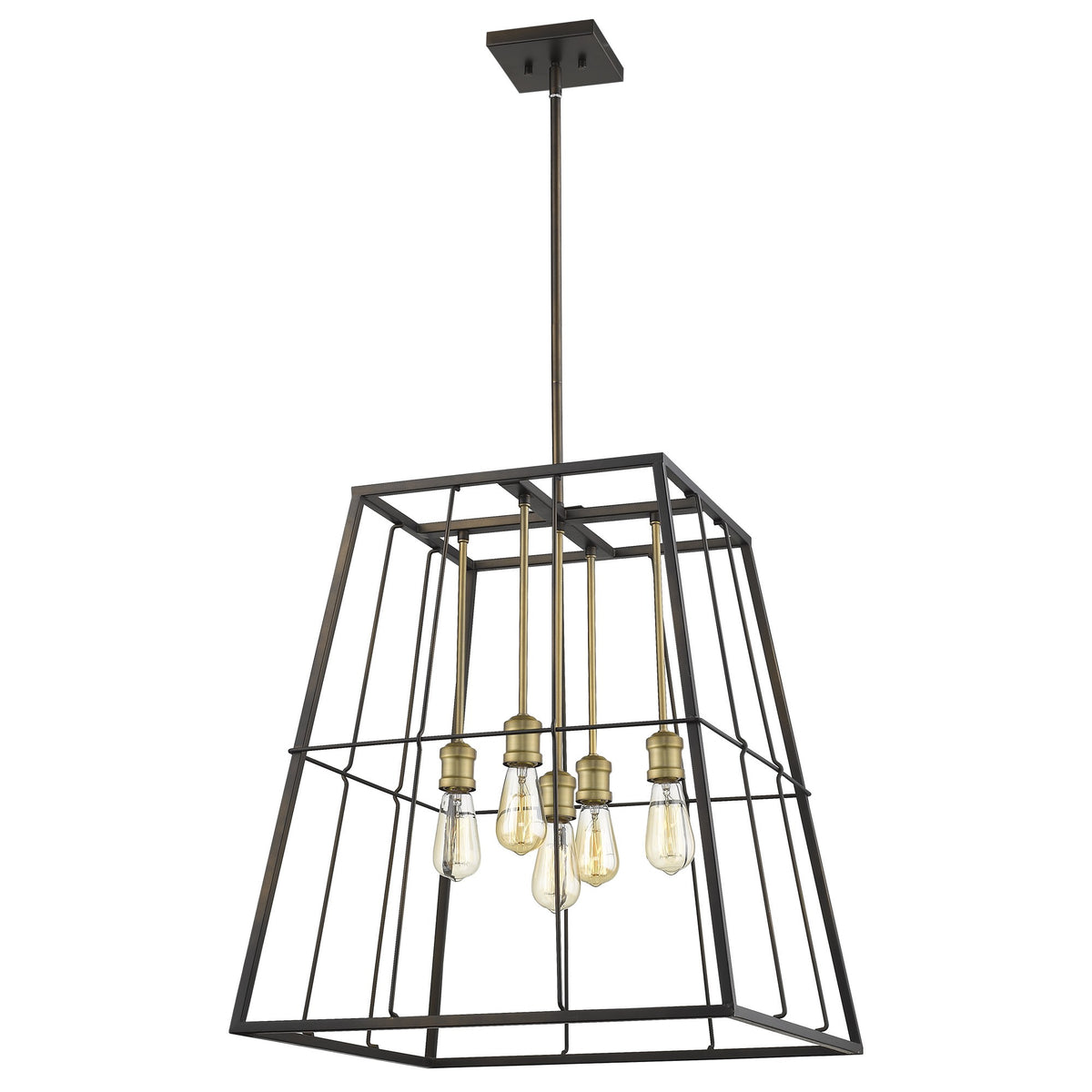 Bronze Metal Five Light Dimmable Ceiling Light