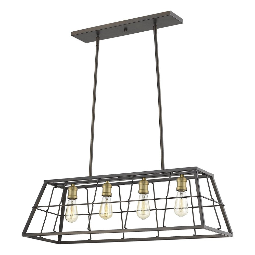 Bronze Metal Four Light Dimmable Ceiling Light