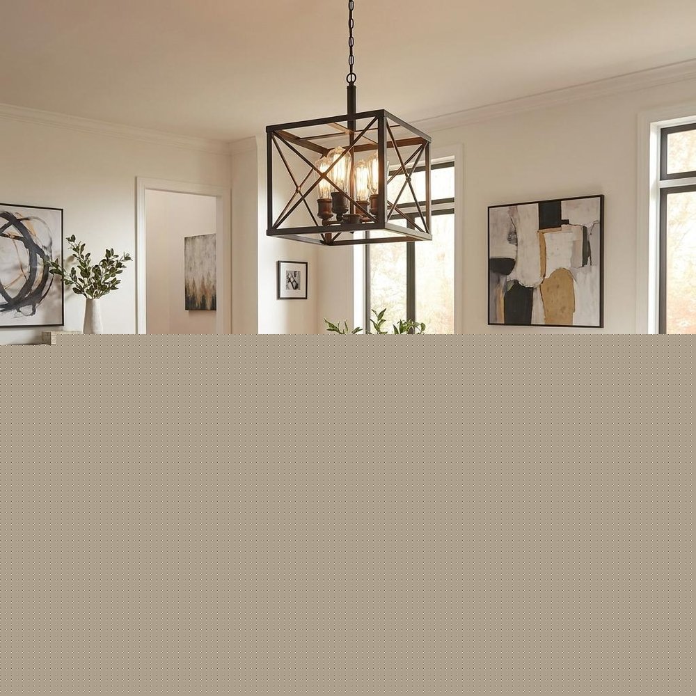 Brooklyn 4-Light Oil-Rubbed Bronze Convertible Pendant