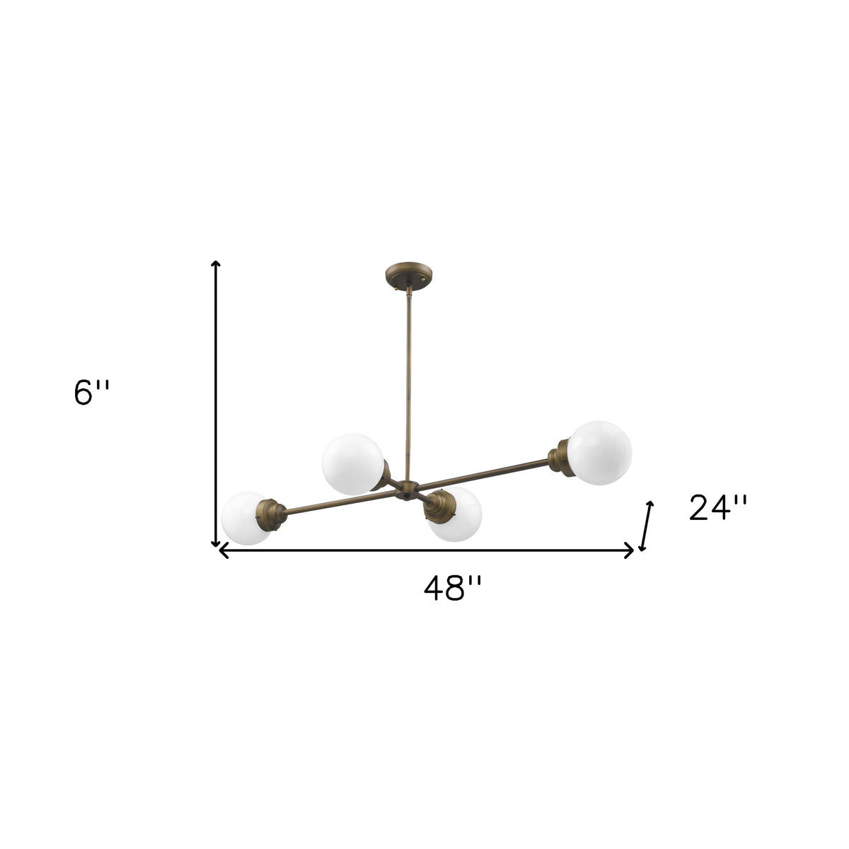 Bronze Metal Four Light Dimmable Ceiling Light With Off White Shades