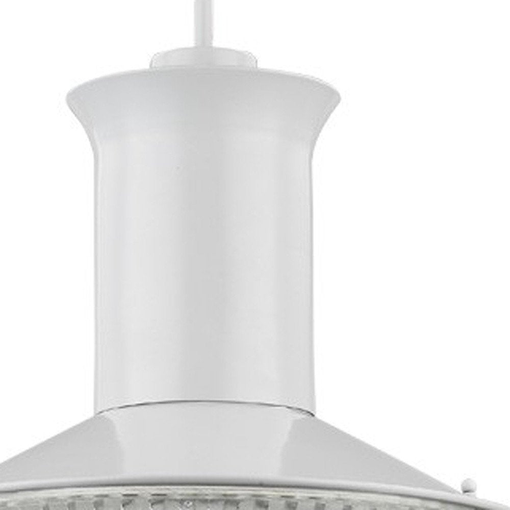 Silver Iron Dimmable Ceiling Light With White Shades