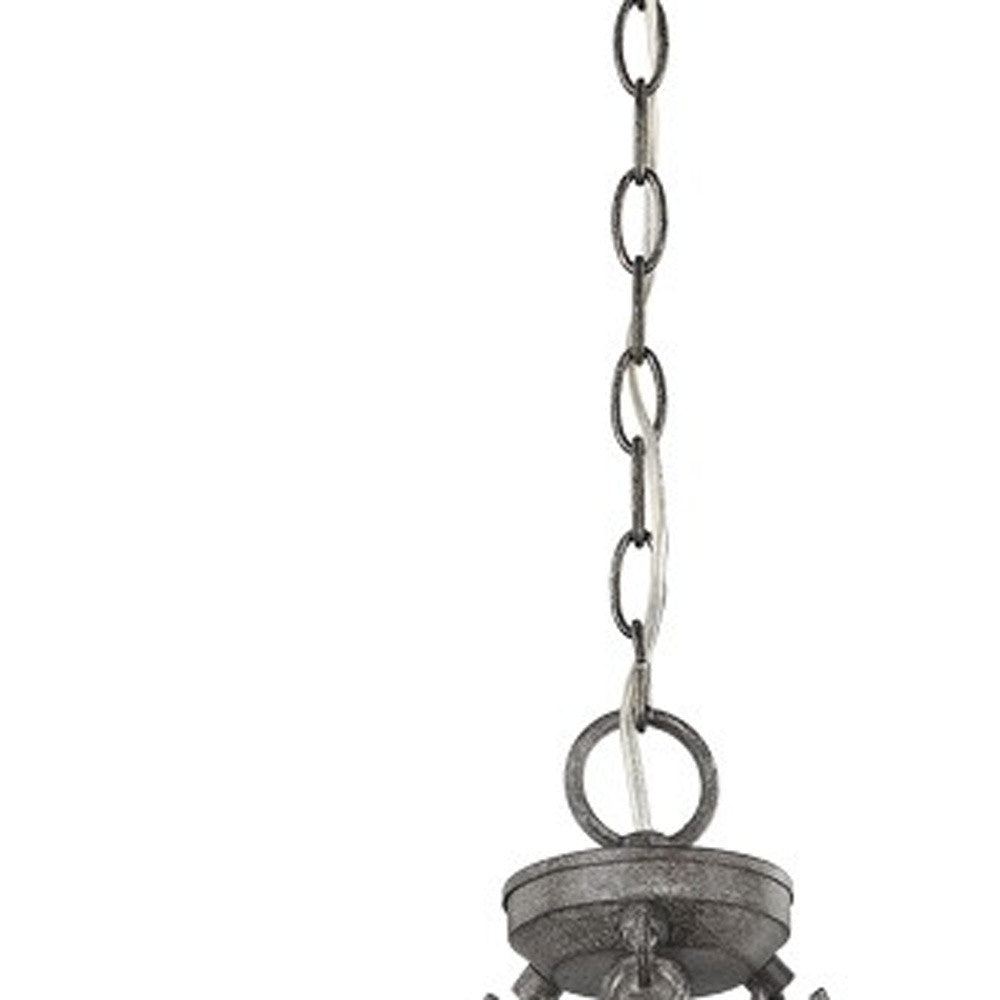 Ash Gray Candle Style Three Light Metal Dimmable Chandelier