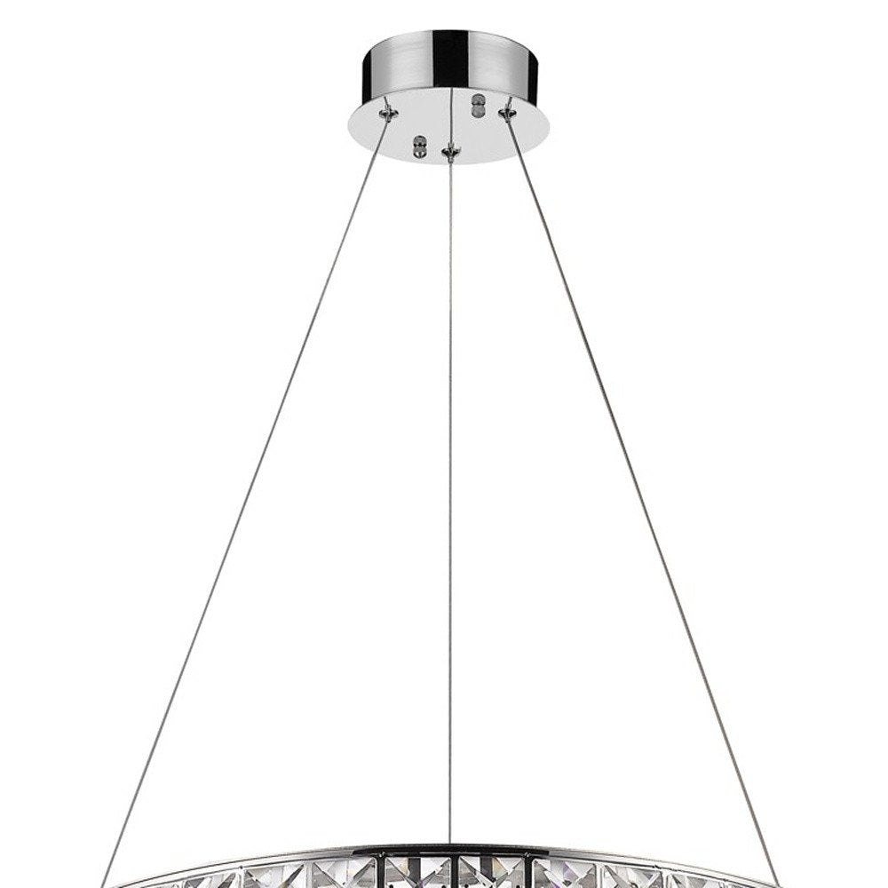 Silver Unique Statement Metal and Glass LED Dimmable Chandelier With Silver Shades