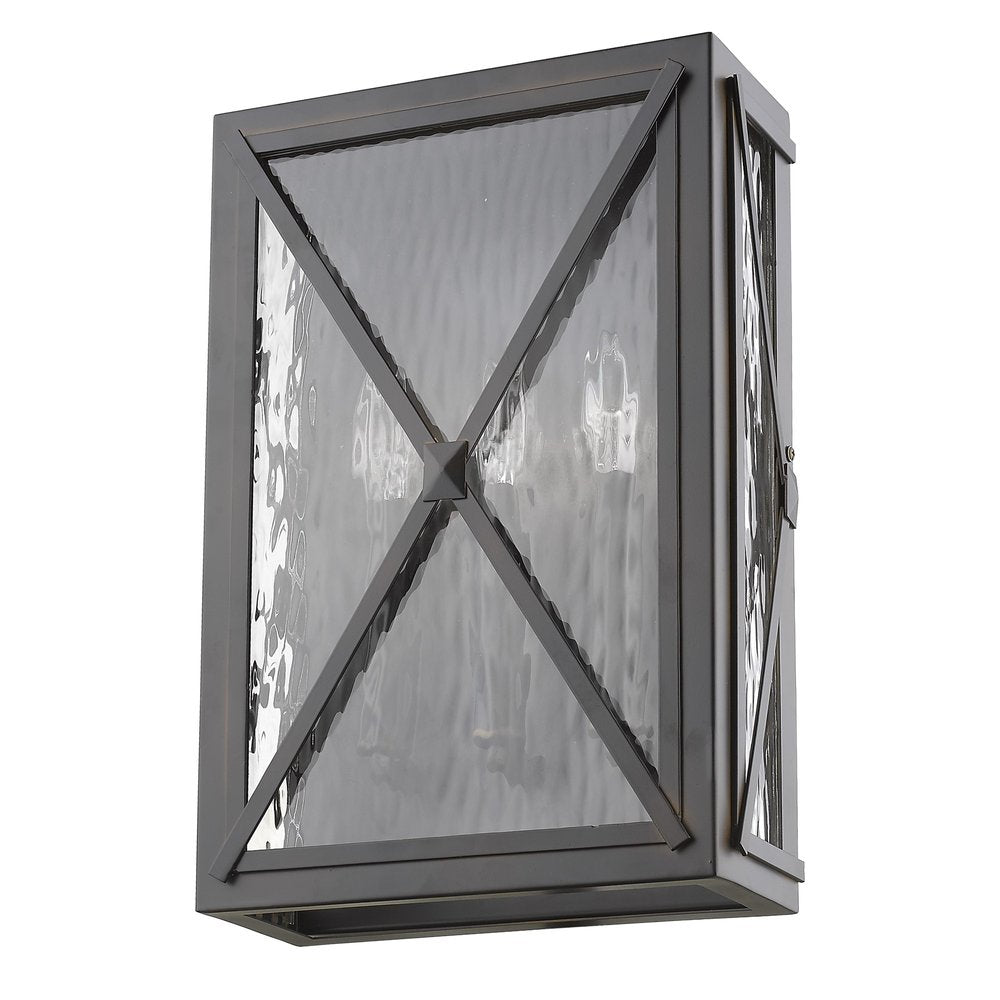Black And Clear Three Light Transparent Dimmable Outdoor Hanging Lights With Bronze Shades