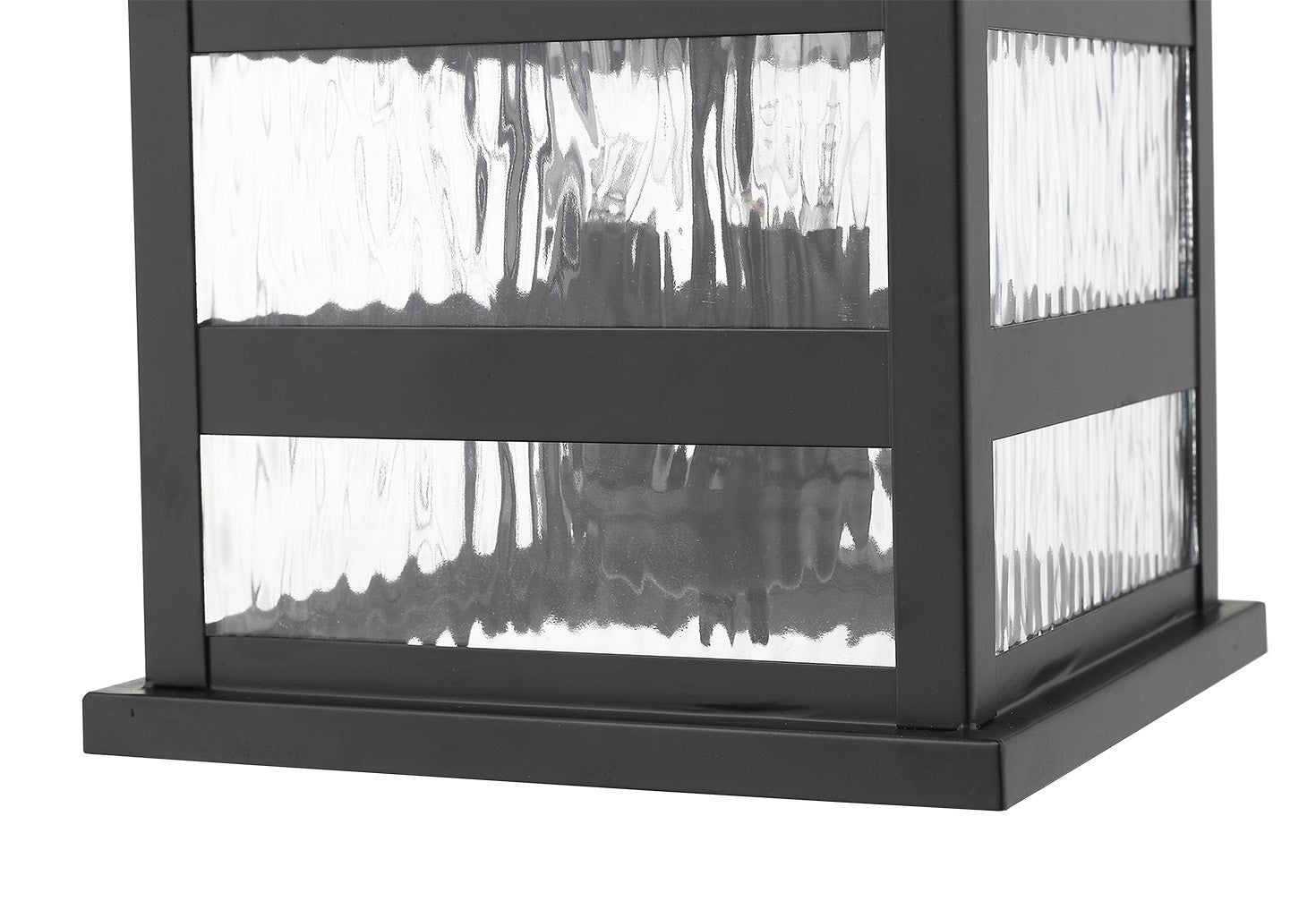 Black And Clear Three Light Transparent Dimmable Outdoor Hanging Lights With Black And Clear Shades