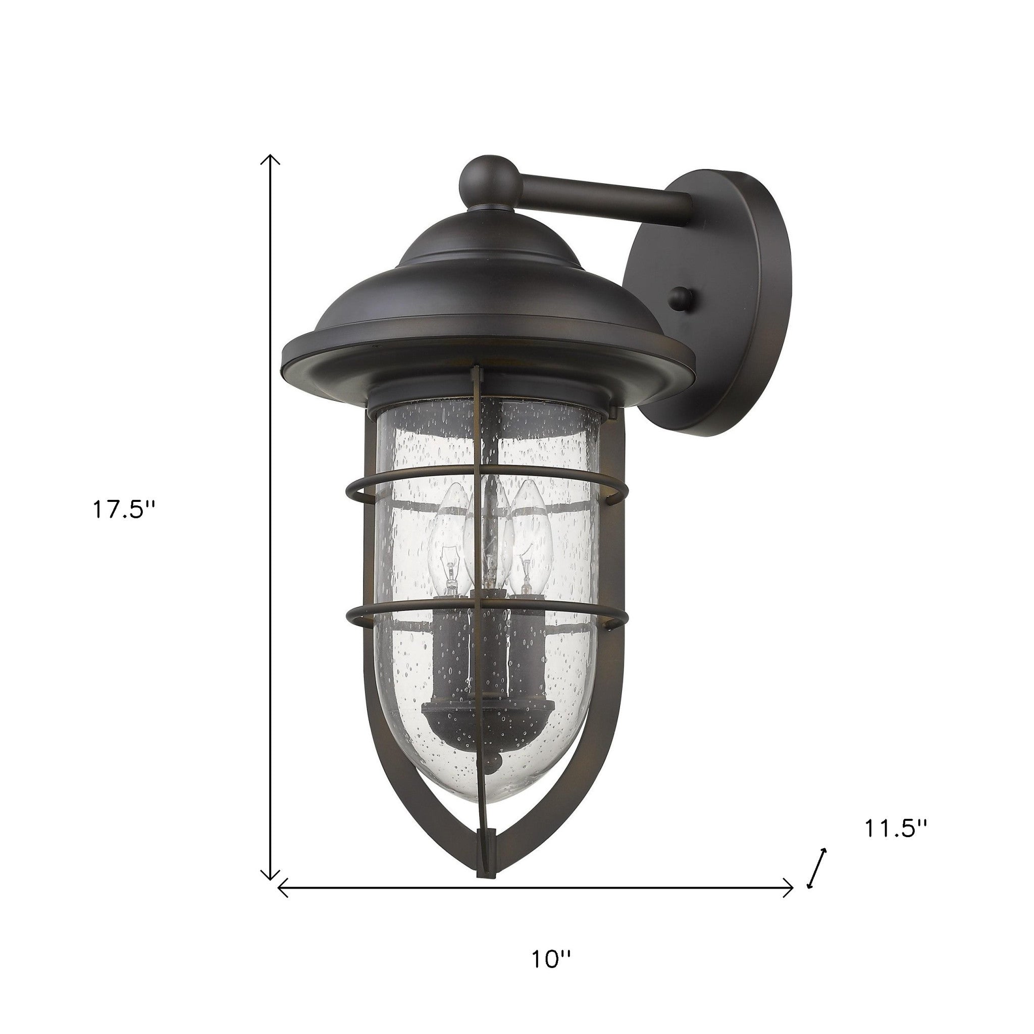 Black And Clear Three Light Seeded Dimmable Outdoor Hanging Lights With Black And Clear Shades