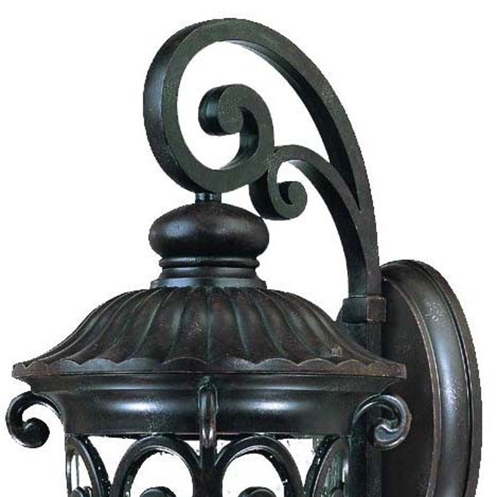Black And Clear Three Light Seeded Dimmable Outdoor Hanging Lights With Black And Clear Shades