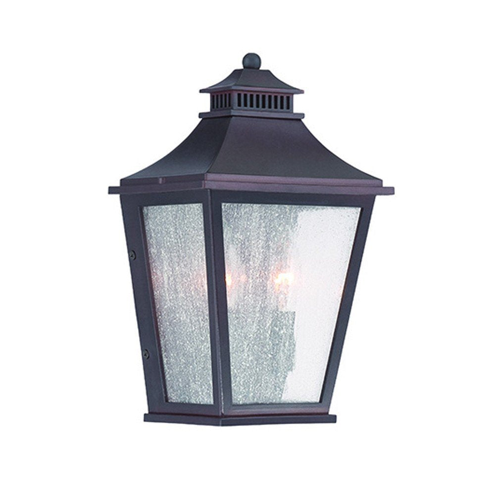 Black And Clear Two Light Transparent Dimmable Outdoor Hanging Lights With Antiqued Brass Shades