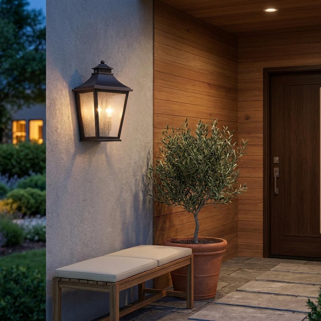 Black And Clear Two Light Frosted Dimmable Outdoor Hanging Lights With Black And Clear Shades