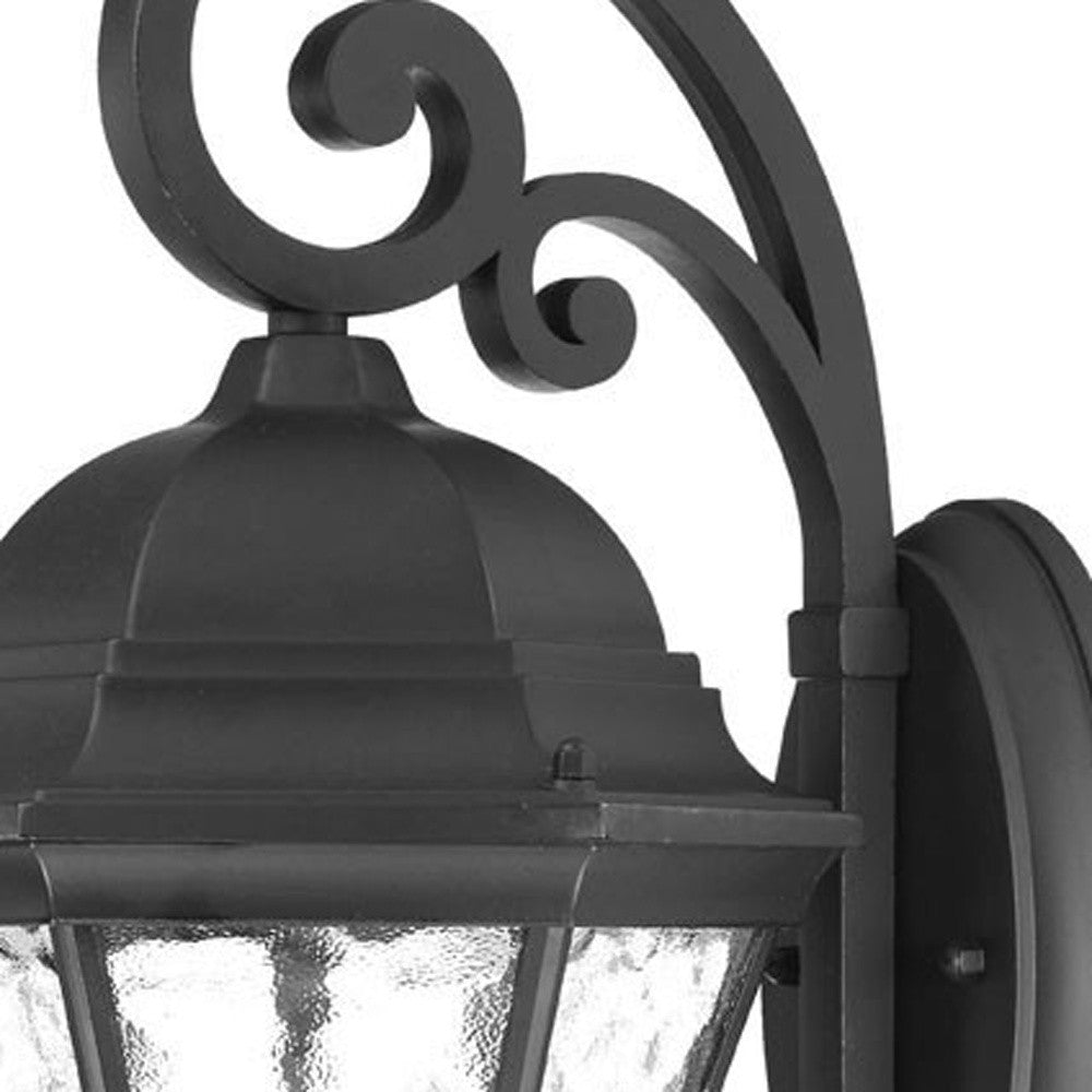 XL Matte Black Tapered Hanging Lantern Wall Light