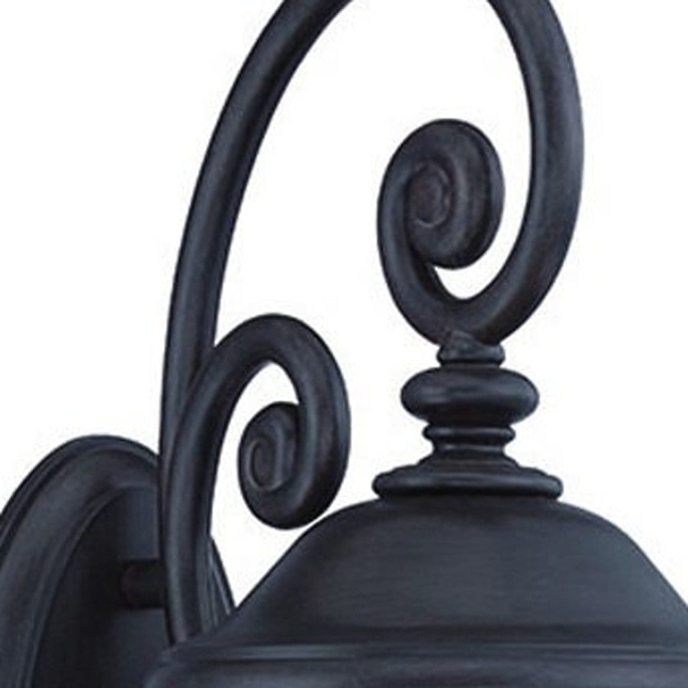 Black And Clear Three Light Seeded Dimmable Outdoor Hanging Lights With Black And Clear Shades