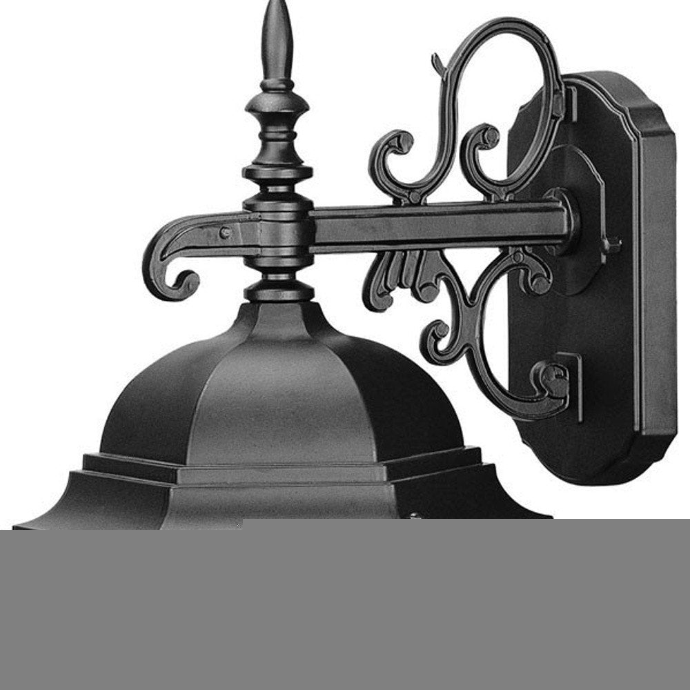 Three Light Matte Black Wide Hanging Lantern Wall Light