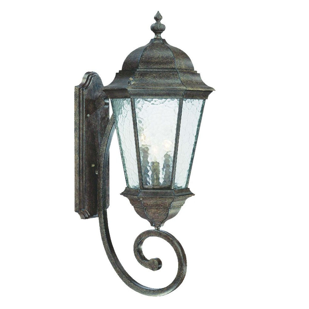 Black And Clear Three Light Hammered Dimmable Outdoor Hanging Lights With Black And Clear Shades