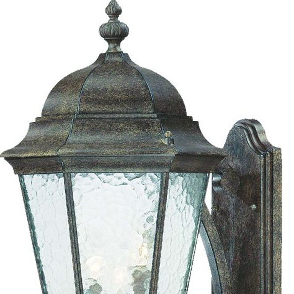 Black And Clear Three Light Hammered Dimmable Outdoor Hanging Lights With Black And Clear Shades