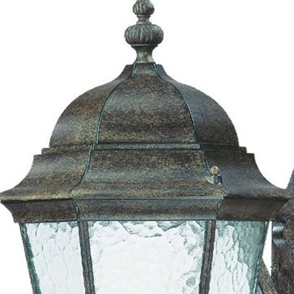 Black And Clear Three Light Hammered Dimmable Outdoor Hanging Lights With Black And Clear Shades