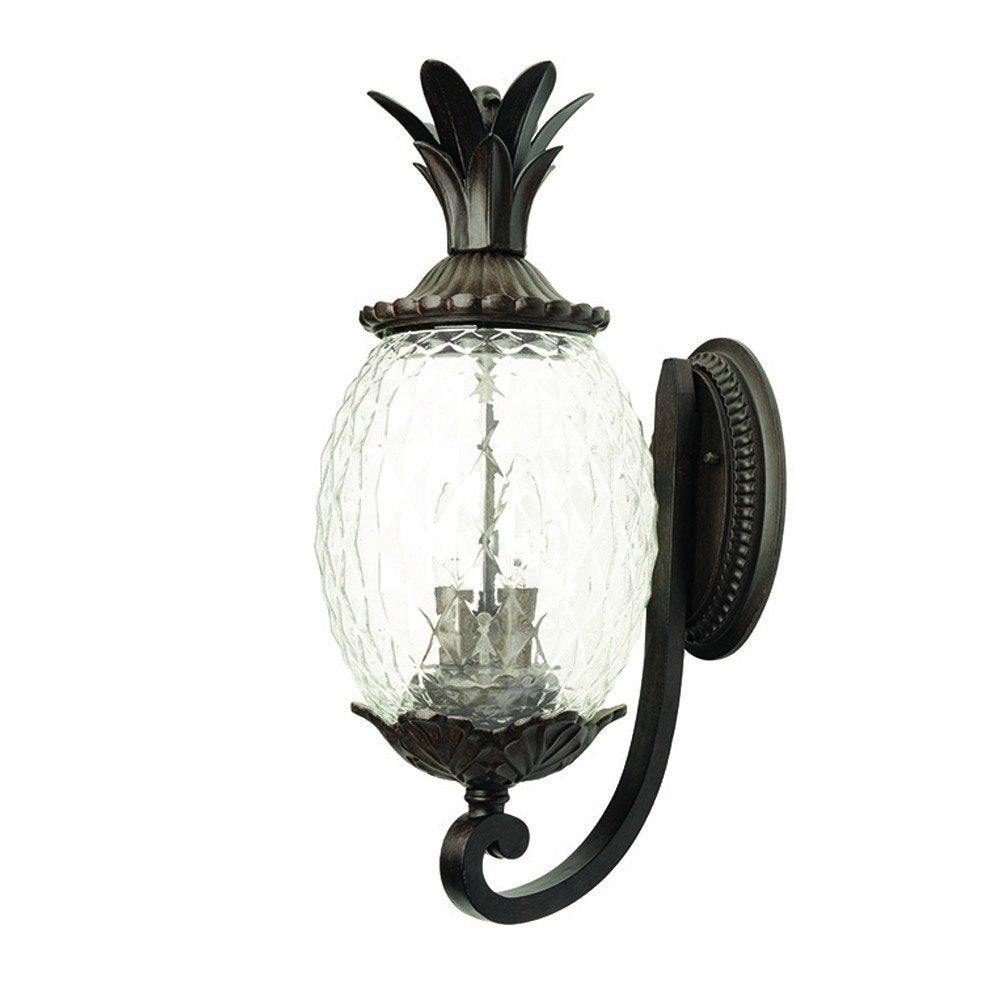 22" Black And Clear Metal and Glass Vanity Flush Mounted Sconce