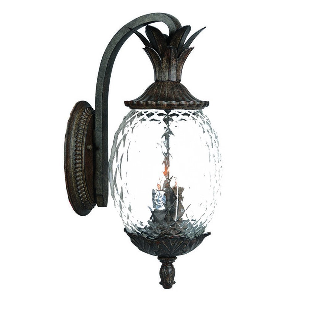 Black And Clear Three Light Crackled Dimmable Outdoor Hanging Lights With Black And Clear Shades