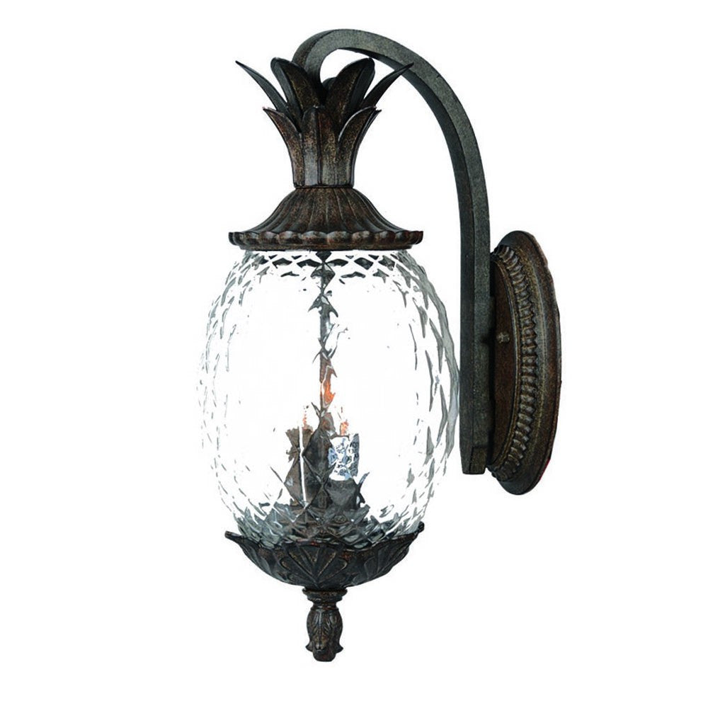 Black And Clear Three Light Crackled Dimmable Outdoor Hanging Lights With Black And Clear Shades