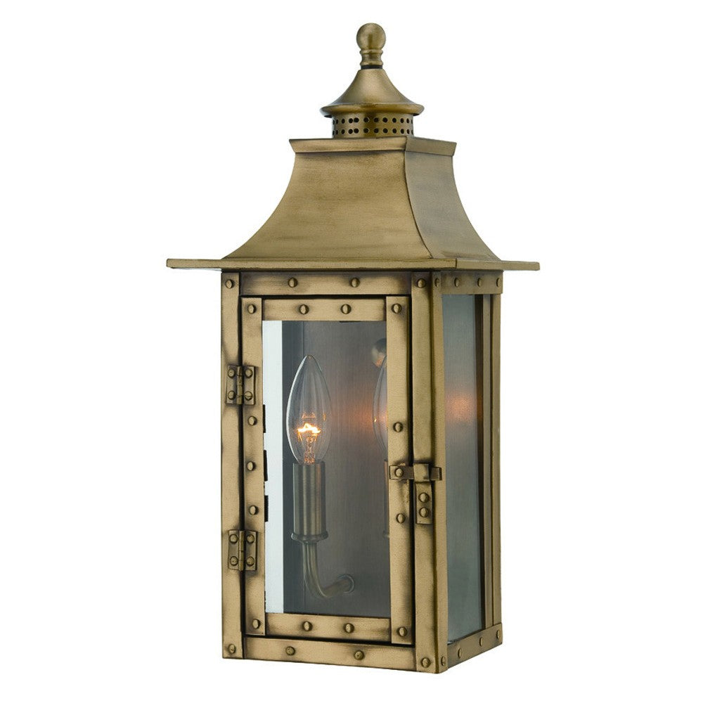 Brass And Clear Two Light Transparent Dimmable Outdoor Hanging Lights With Brass And Clear Shades