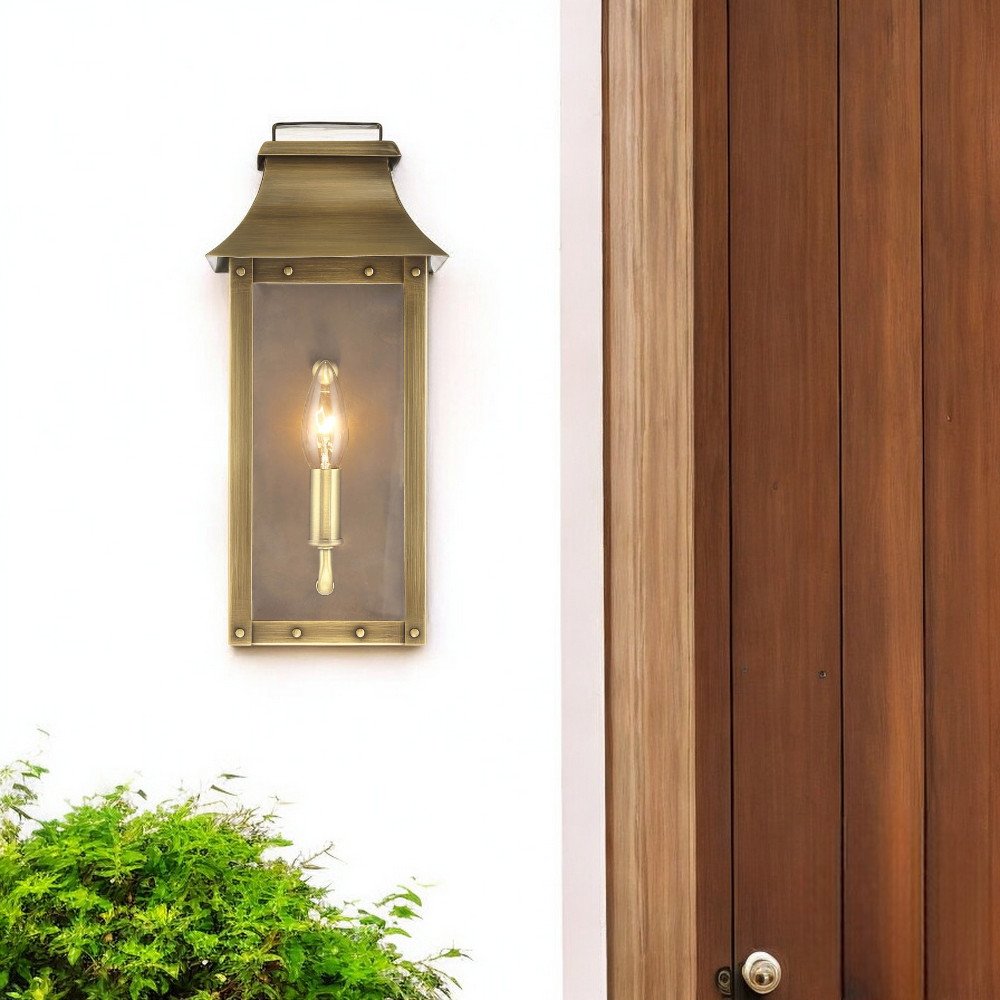 Manchester 1-Light Aged Brass Pocket Wall Light