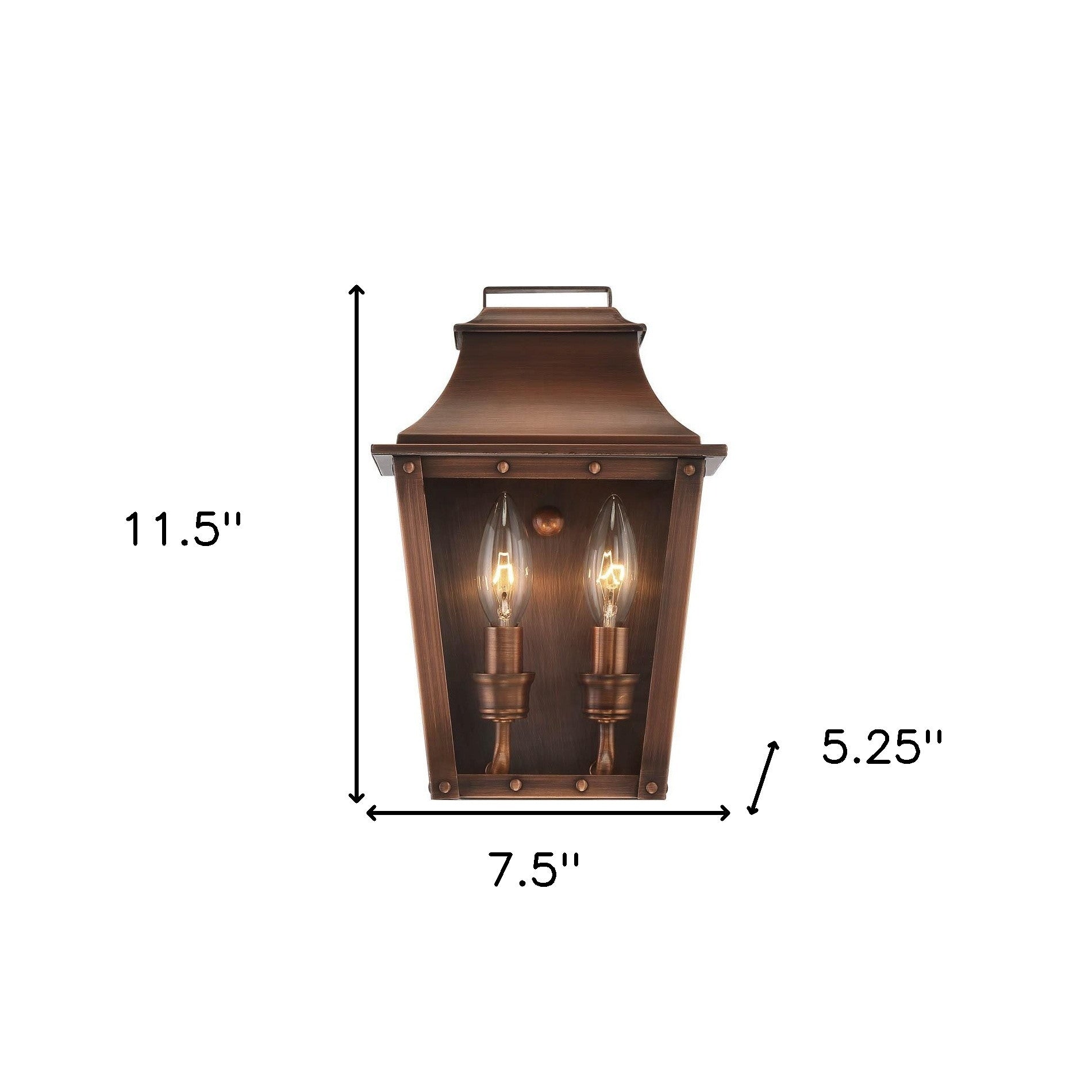 Two Light Transparent Dimmable Outdoor Hanging Lights With Copper And Clear Shades