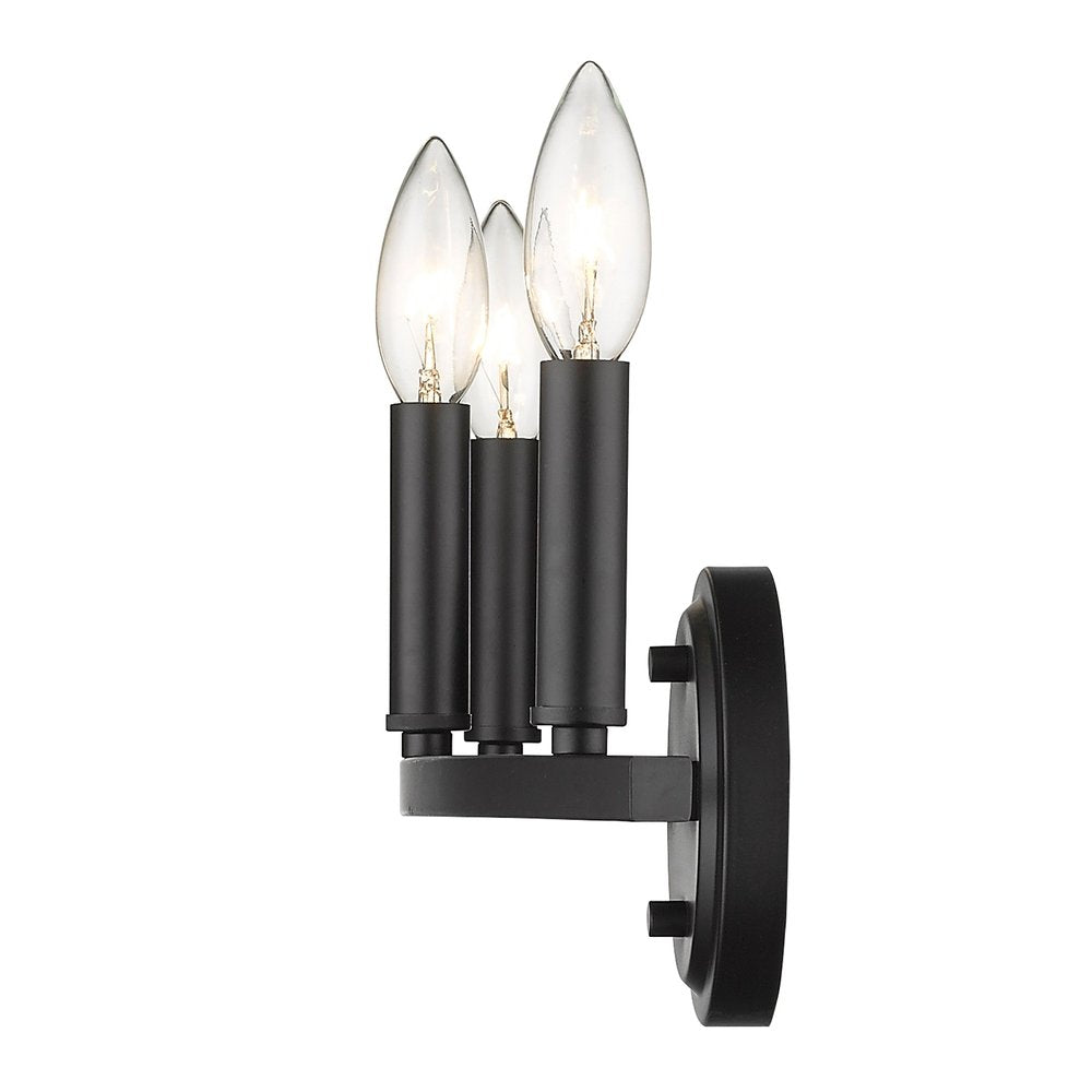 7" Black Metal Vanity Flush Mounted Sconce