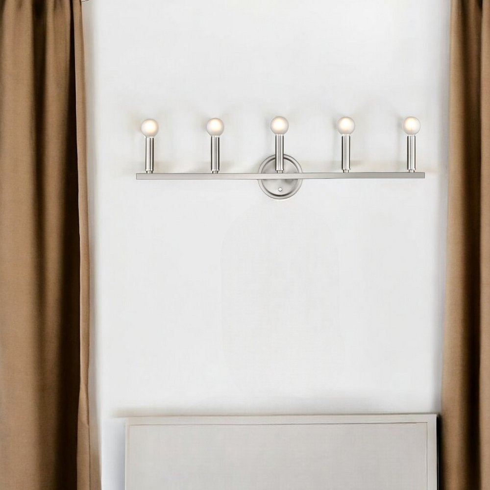 7" Silver Metal Vanity Flush Mounted Sconce