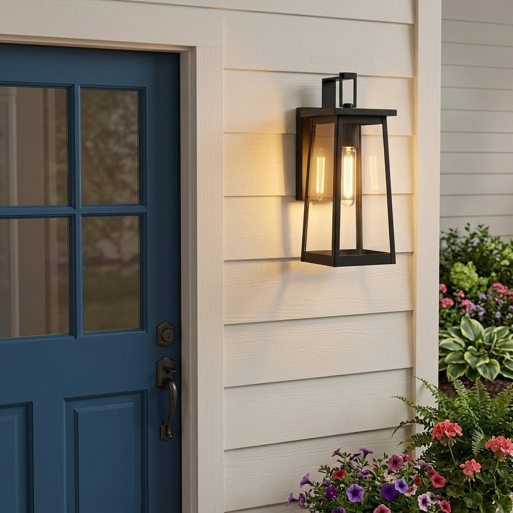 Black Contempo Elongated Outdoor Wall Light