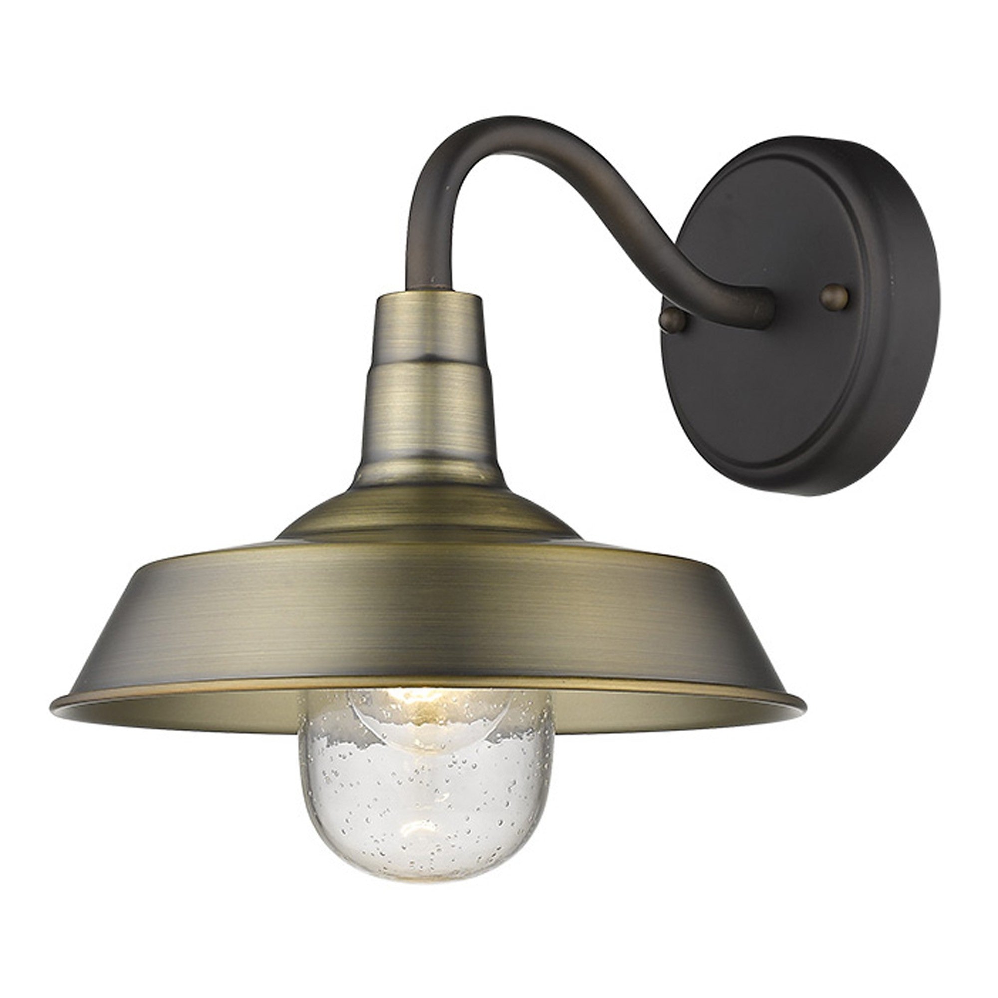 Brass Seeded Dimmable Outdoor Hanging Light With Brass Shades